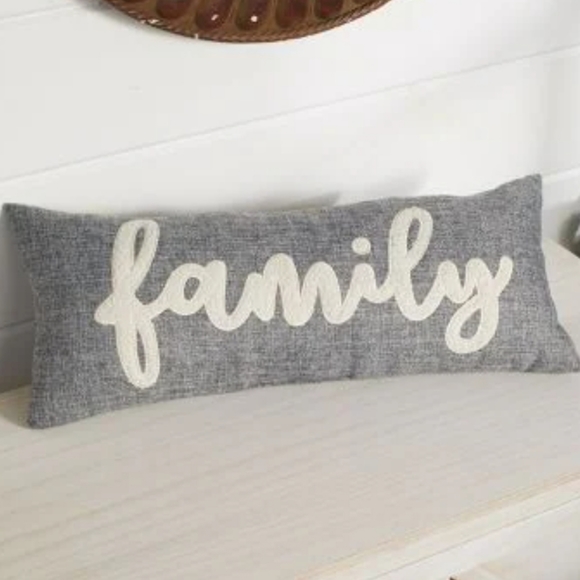 Large Gray Embroidery Accent Pillow New With Tags tag Grey - Picture 4 of 5